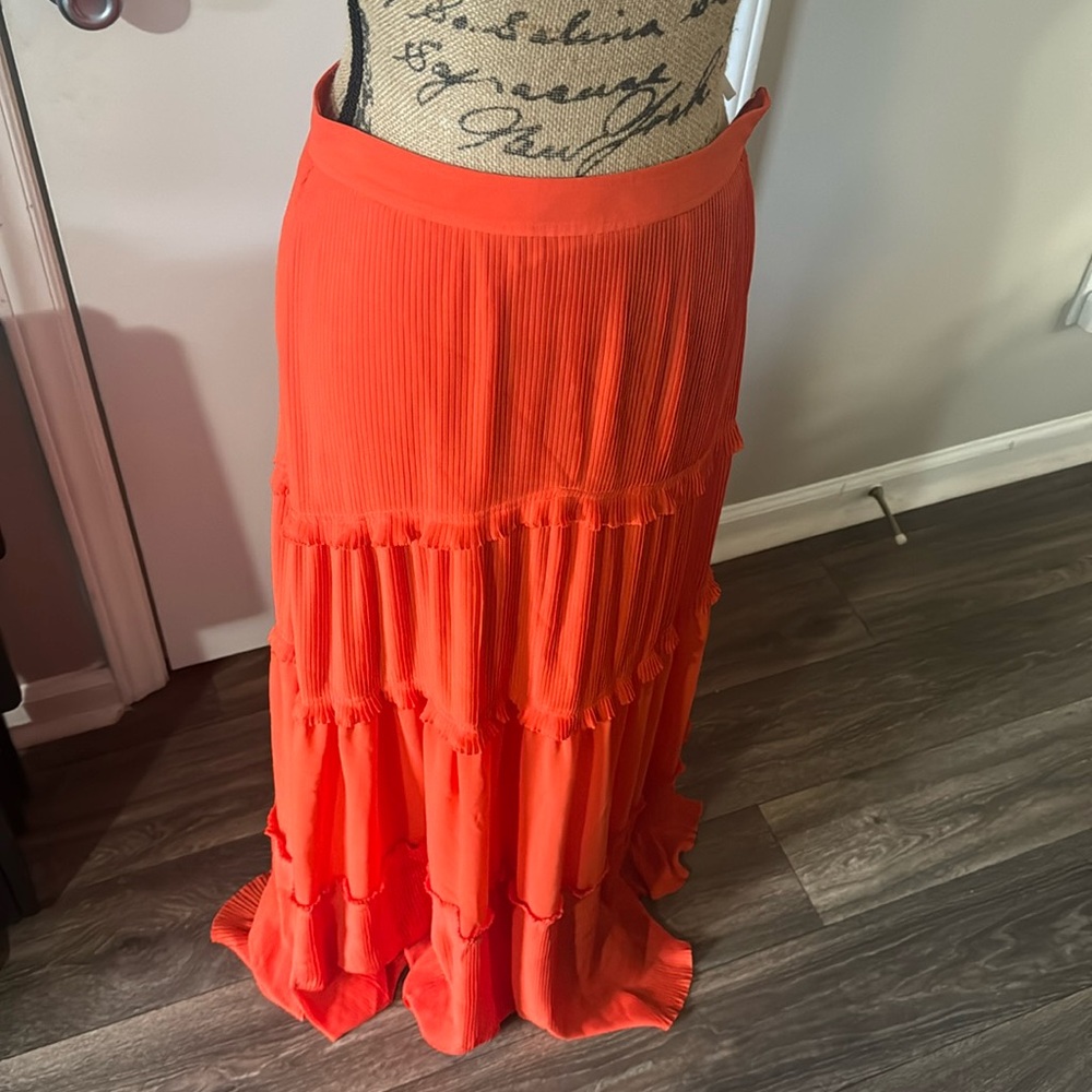 Tory Burch Coral Tiered Maxi Skirt